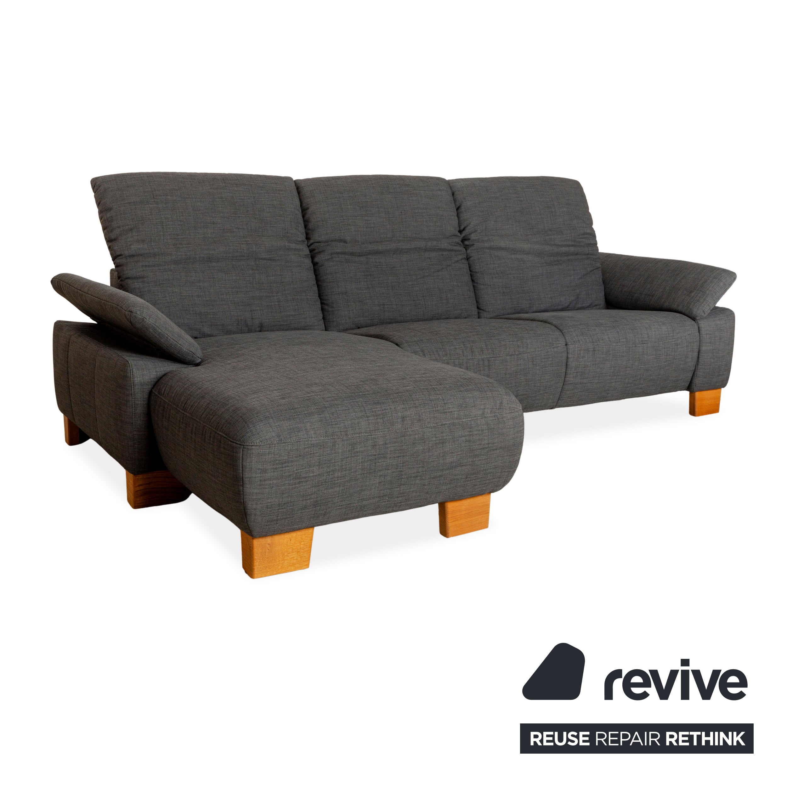 Musterring MR 370 Stoff Ecksofa Grau	Recamiere links Sofa Couch