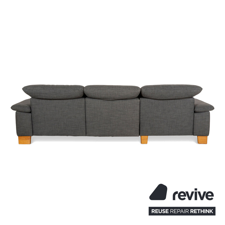 Canapé d'angle en tissu gris Musterring MR 370 avec méridienne gauche
