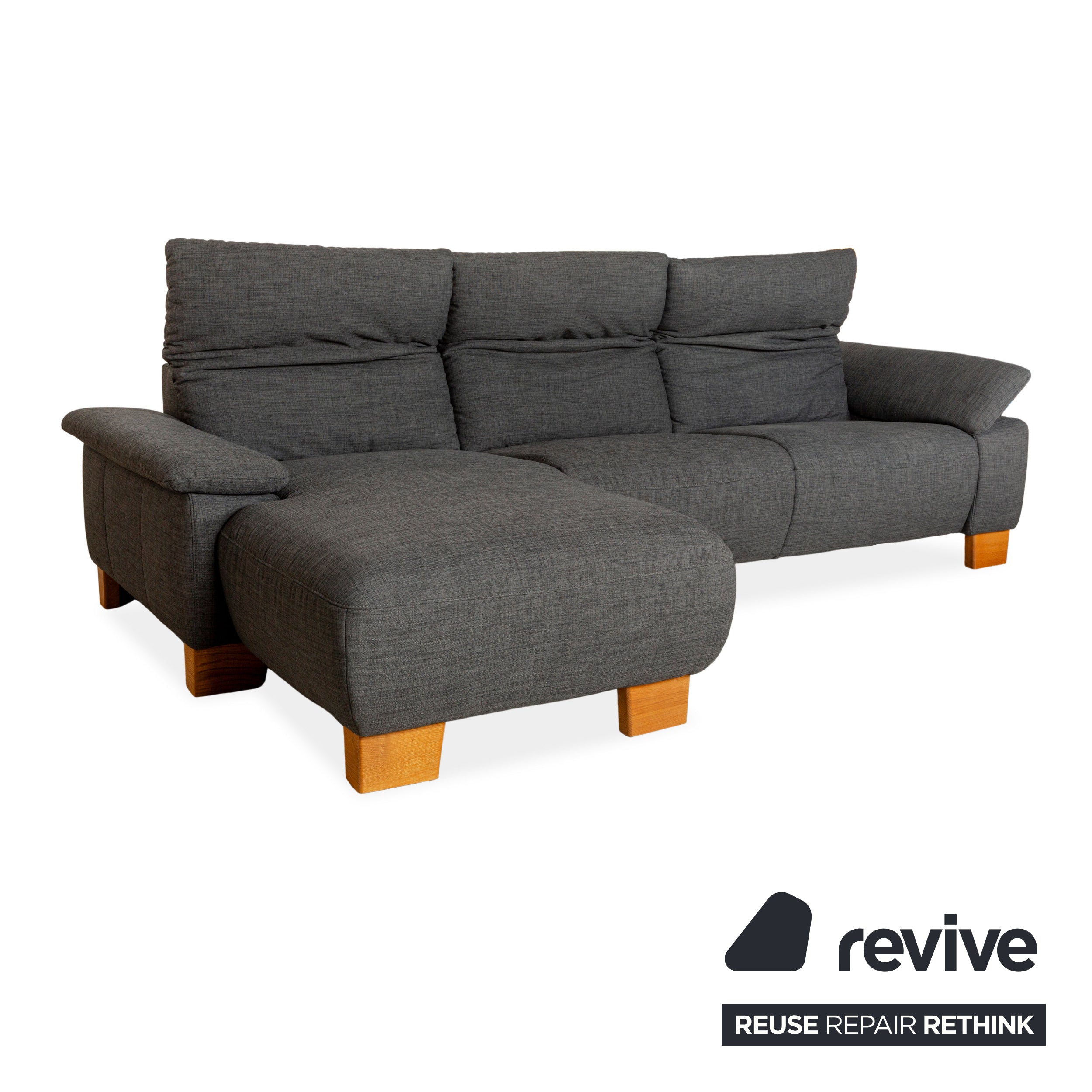 Musterring MR 370 Stoff Ecksofa Grau	Recamiere links Sofa Couch