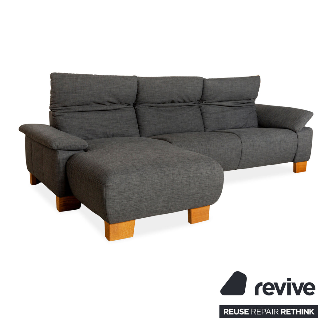 Canapé d'angle en tissu gris Musterring MR 370 avec méridienne gauche