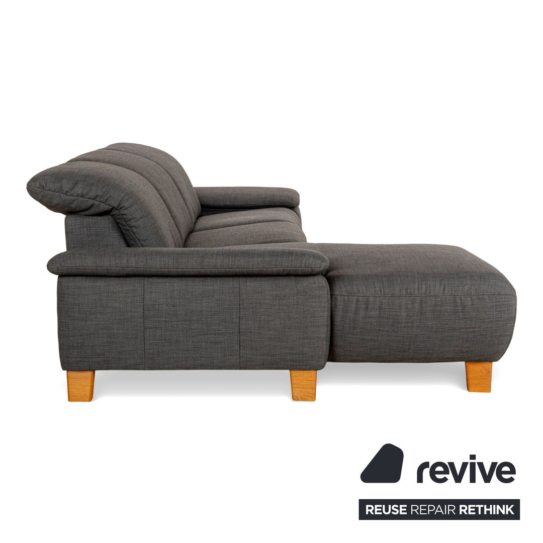 Canapé d'angle en tissu gris Musterring MR 370 avec méridienne gauche