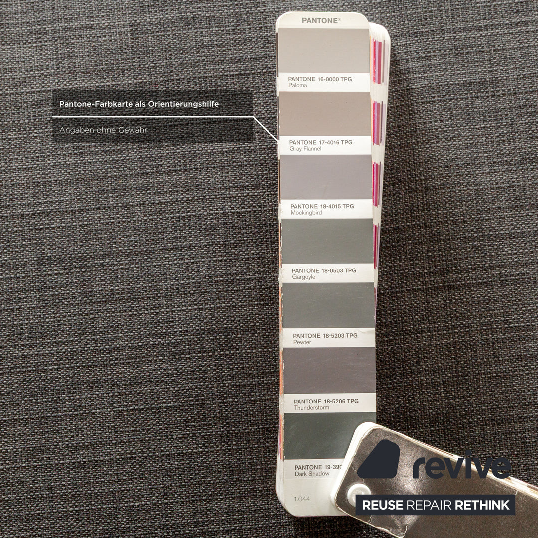 Canapé d'angle en tissu gris Musterring MR 370 avec méridienne gauche