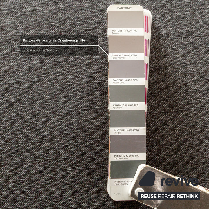 Canapé d'angle en tissu gris Musterring MR 370 avec méridienne gauche