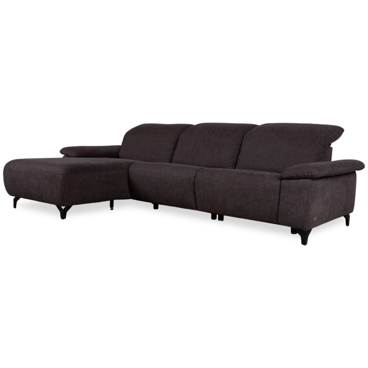 Musterring MR 370 Fabric Corner Sofa Grey Brown Taupe Sofa Couch manual function