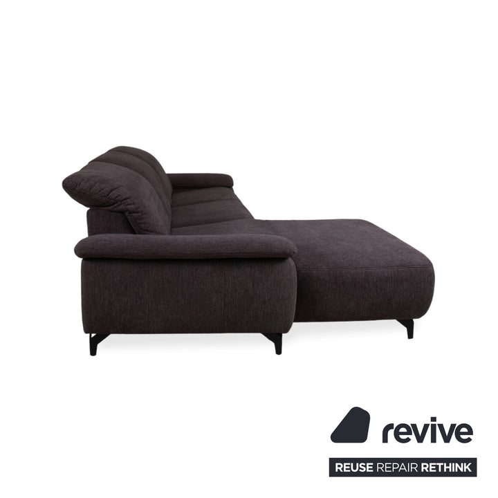 Musterring MR 370 Fabric Corner Sofa Grey Brown Taupe Sofa Couch manual function