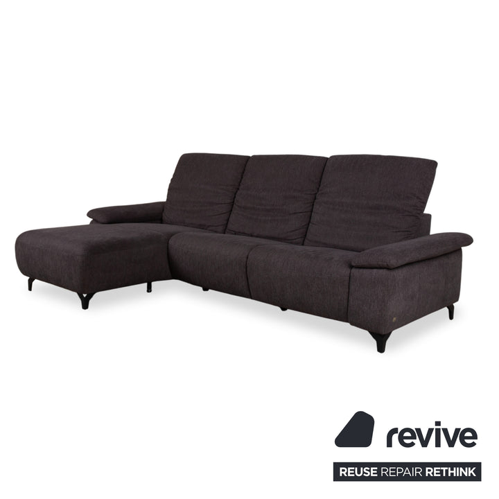 Musterring MR 370 Fabric Corner Sofa Grey Brown Taupe Sofa Couch manual function