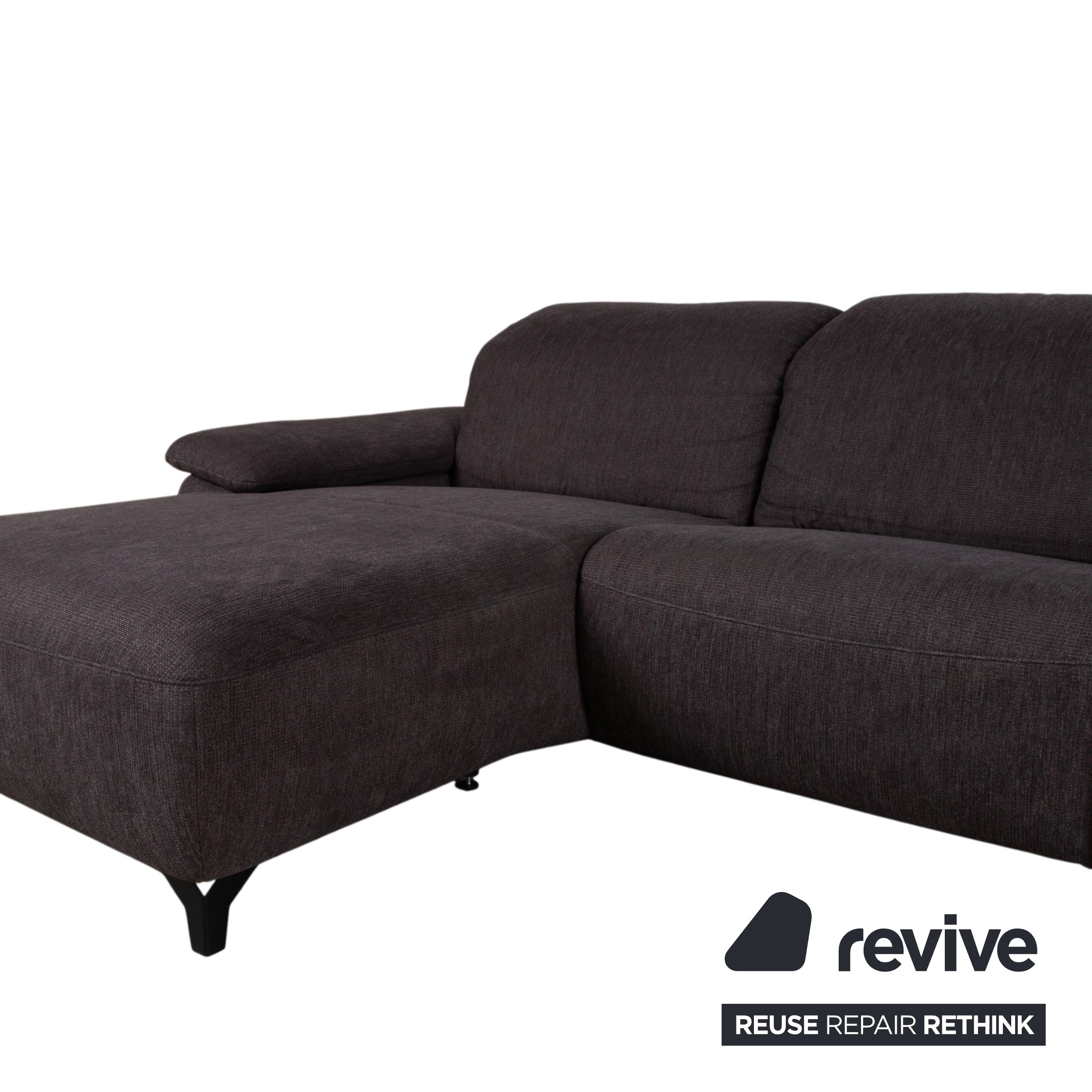 Musterring MR 370 Fabric Corner Sofa Grey Brown Taupe Sofa Couch manual function