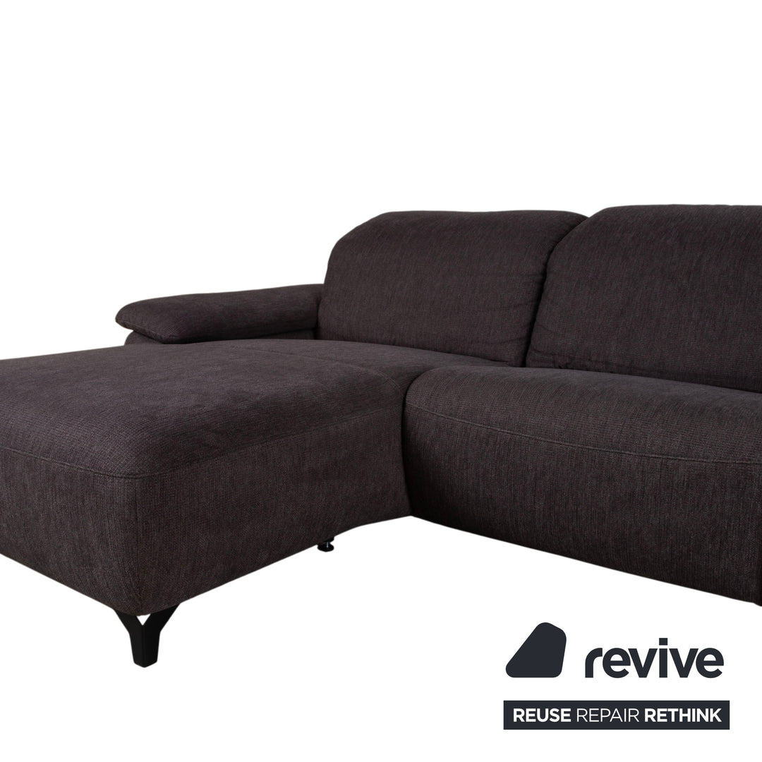 Musterring MR 370 Fabric Corner Sofa Grey Brown Taupe Sofa Couch manual function
