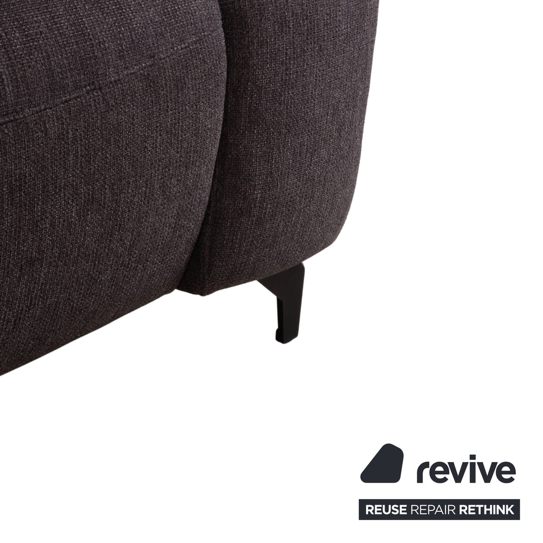 Musterring MR 370 Fabric Corner Sofa Grey Brown Taupe Sofa Couch manual function