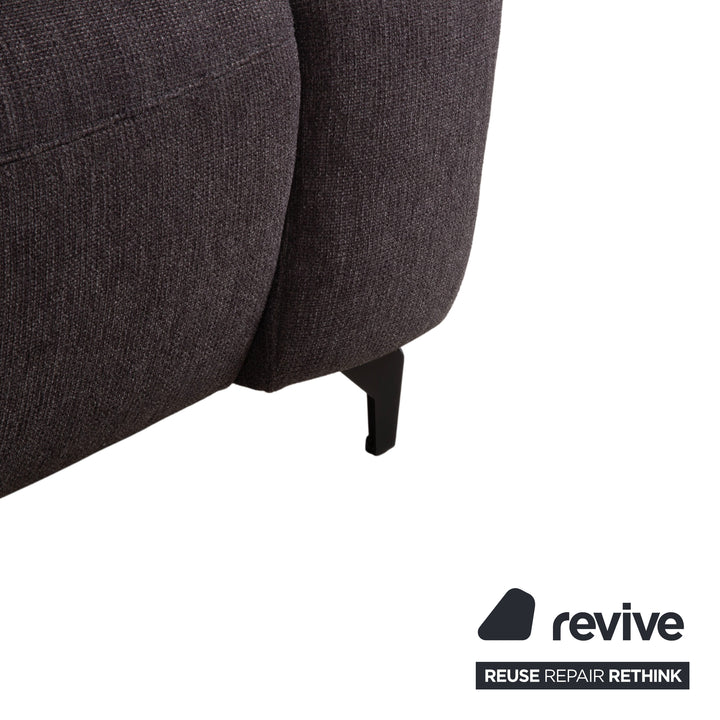 Musterring MR 370 Fabric Corner Sofa Grey Brown Taupe Sofa Couch manual function