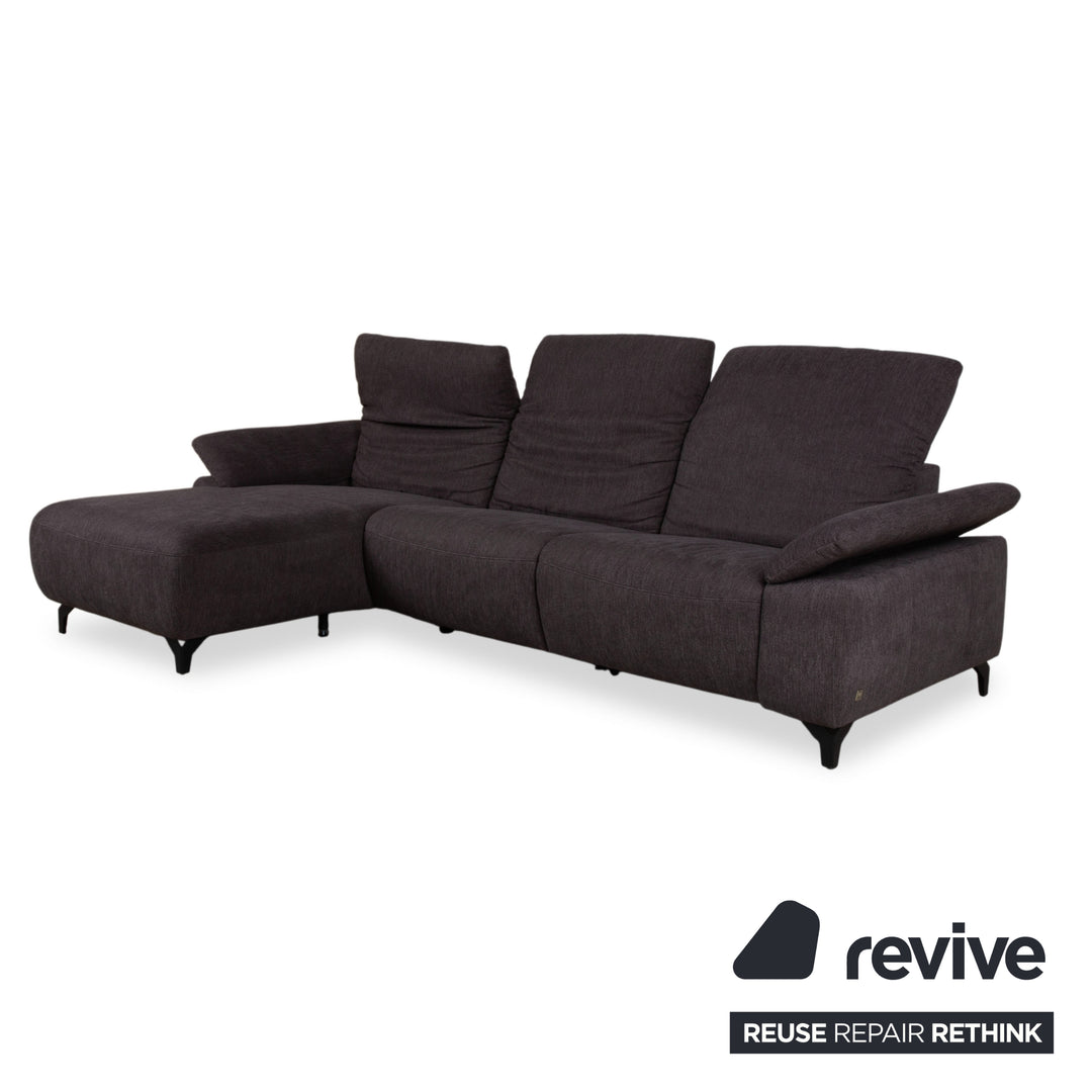 Musterring MR 370 Fabric Corner Sofa Grey Brown Taupe Sofa Couch manual function