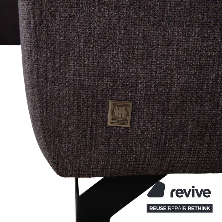 Musterring MR 370 Fabric Corner Sofa Grey Brown Taupe Sofa Couch manual function
