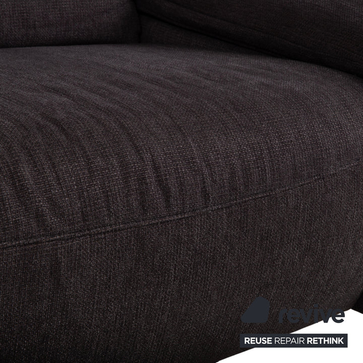 Musterring MR 370 Fabric Corner Sofa Grey Brown Taupe Sofa Couch manual function