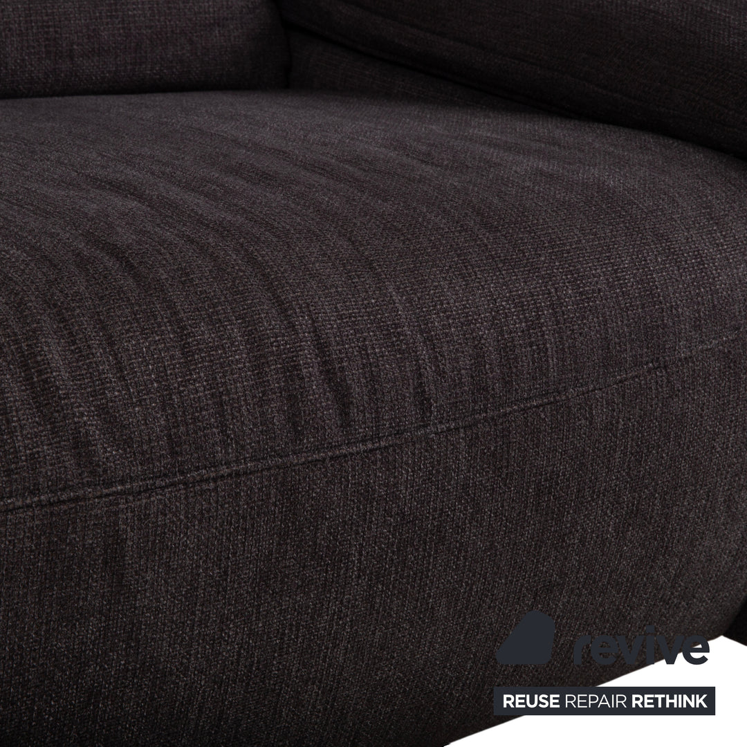 Musterring MR 370 Fabric Corner Sofa Grey Brown Taupe Sofa Couch manual function