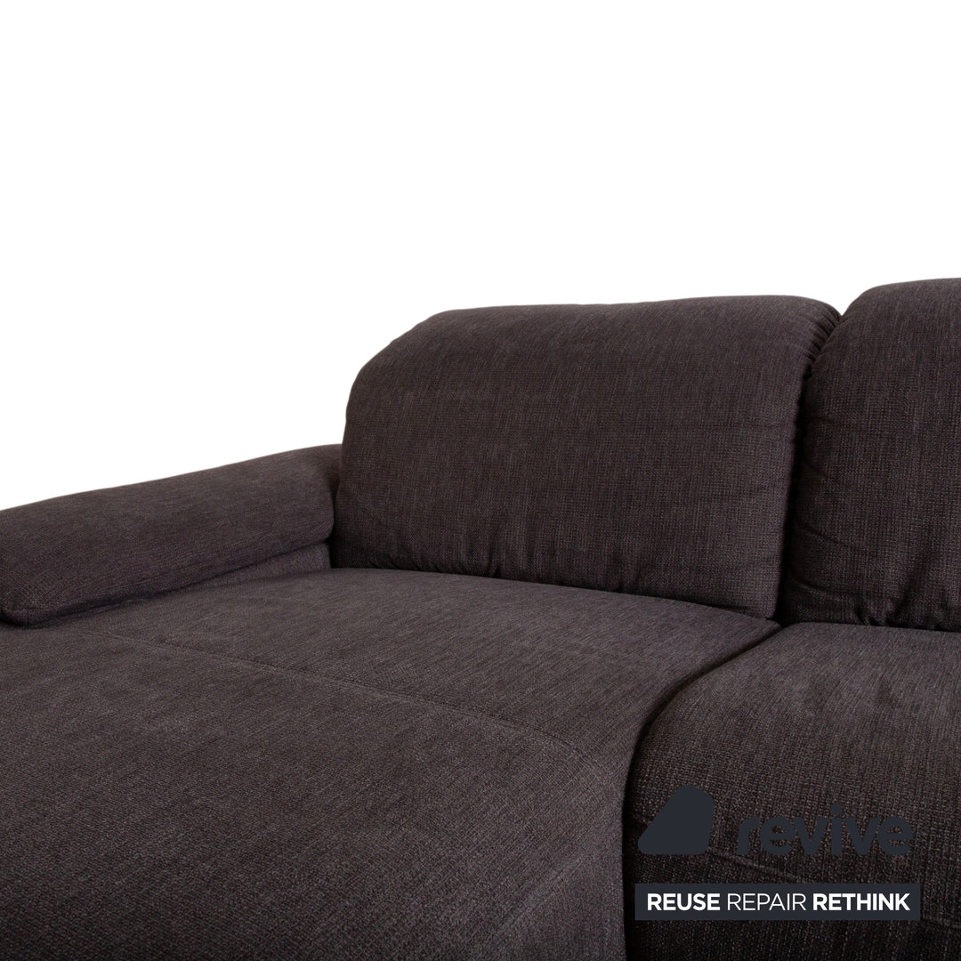 Musterring MR 370 Fabric Corner Sofa Grey Brown Taupe Sofa Couch manual function