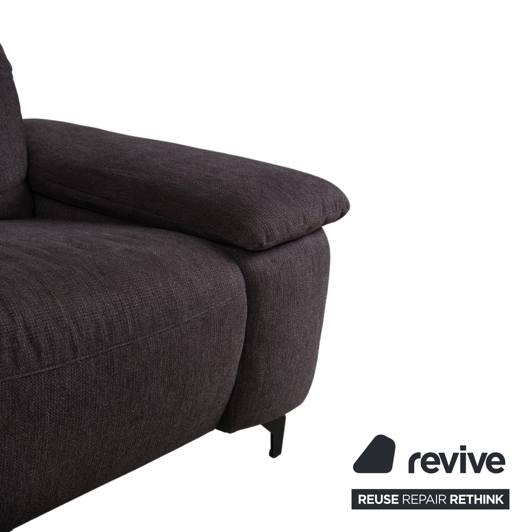Musterring MR 370 Fabric Corner Sofa Grey Brown Taupe Sofa Couch manual function