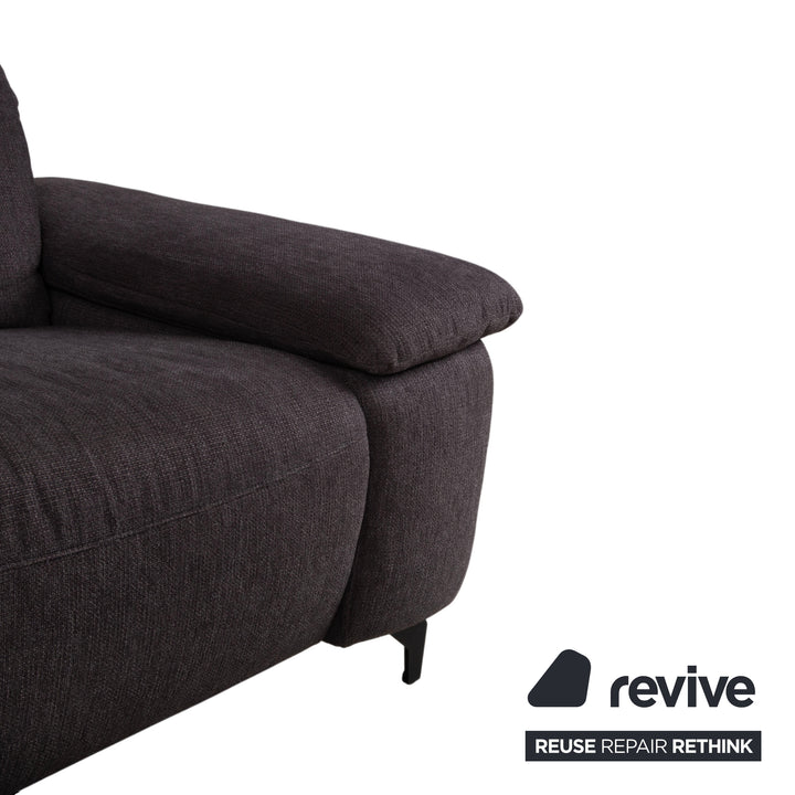 Musterring MR 370 Fabric Corner Sofa Grey Brown Taupe Sofa Couch manual function