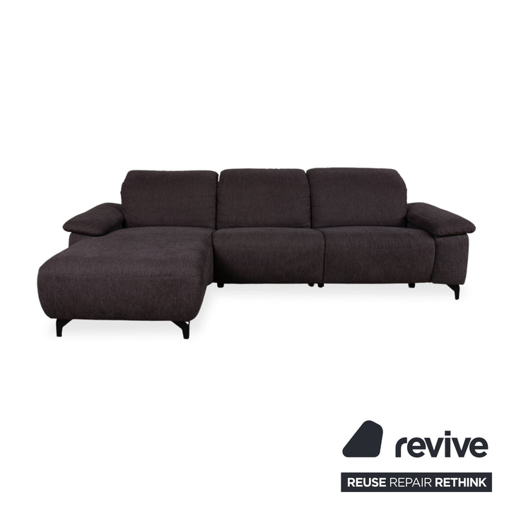 Musterring MR 370 Fabric Corner Sofa Grey Brown Taupe Sofa Couch manual function