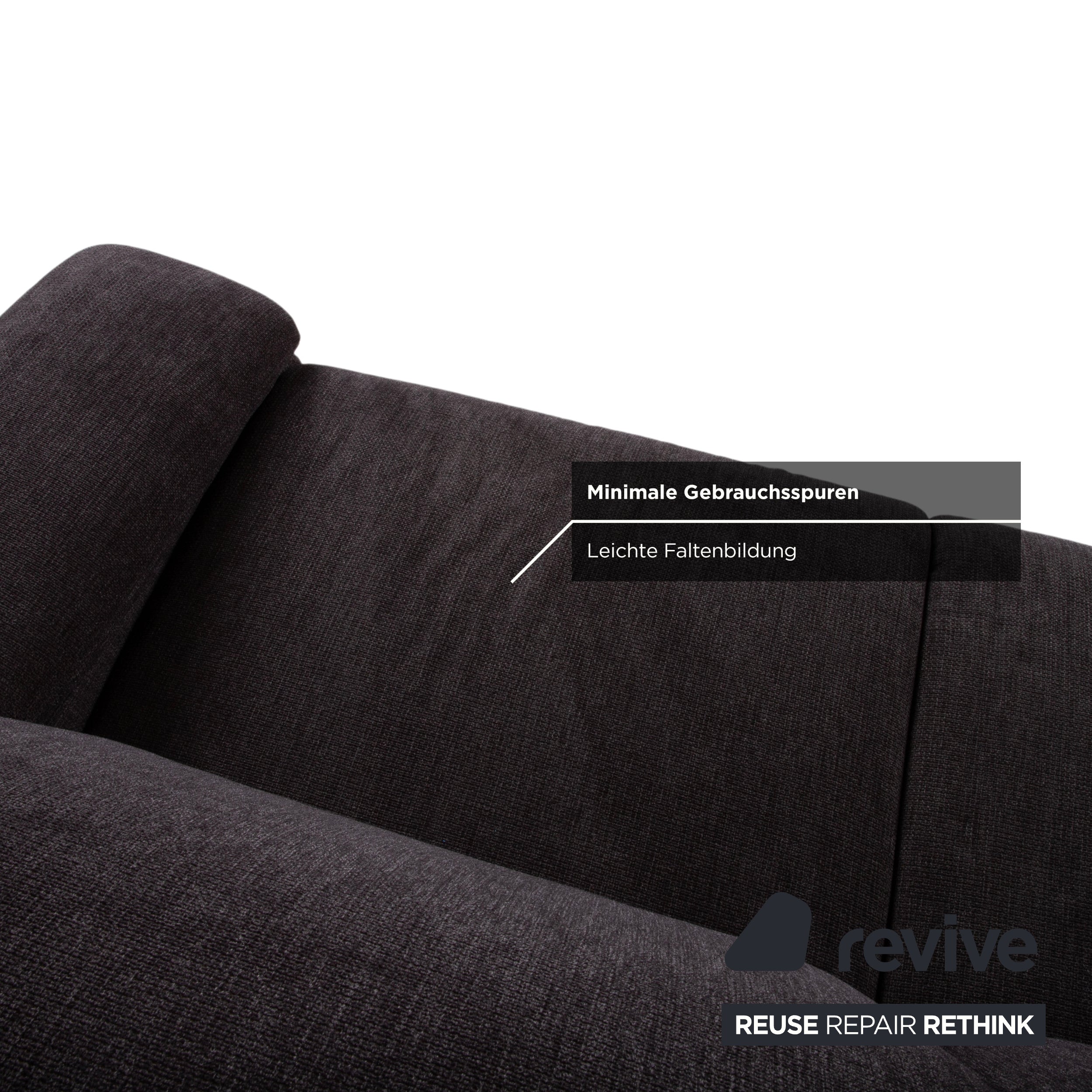 Musterring MR 370 Fabric Corner Sofa Grey Brown Taupe Sofa Couch manual function