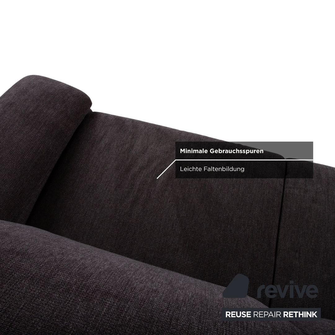 Musterring MR 370 Fabric Corner Sofa Grey Brown Taupe Sofa Couch manual function