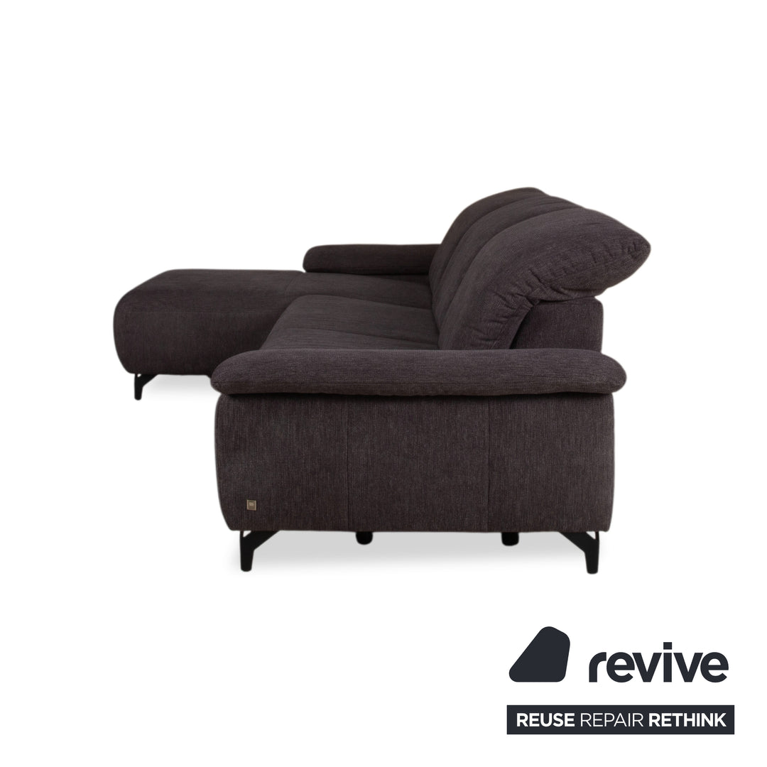 Musterring MR 370 Fabric Corner Sofa Grey Brown Taupe Sofa Couch manual function