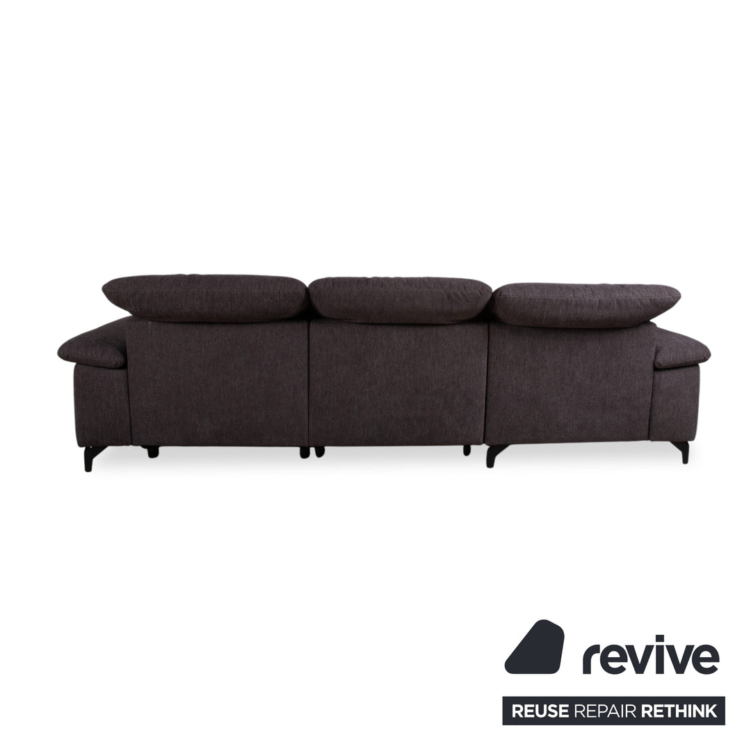 Musterring MR 370 Fabric Corner Sofa Grey Brown Taupe Sofa Couch manual function