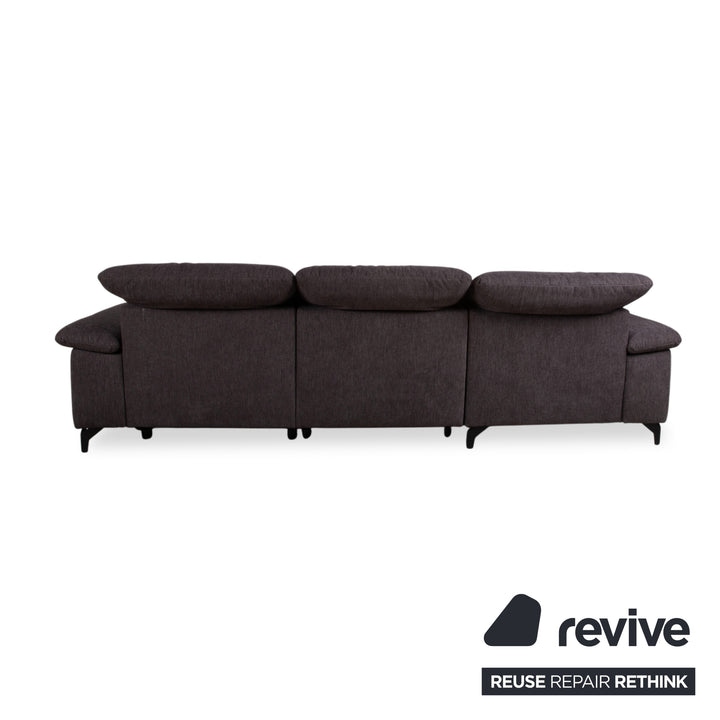 Musterring MR 370 Fabric Corner Sofa Grey Brown Taupe Sofa Couch manual function