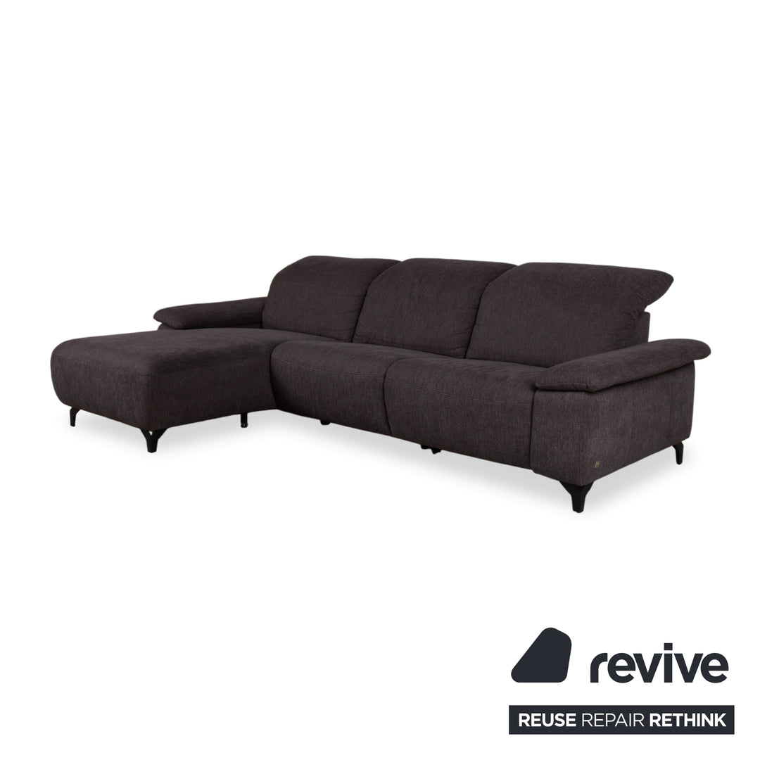 Musterring MR 370 Fabric Corner Sofa Grey Brown Taupe Sofa Couch manual function