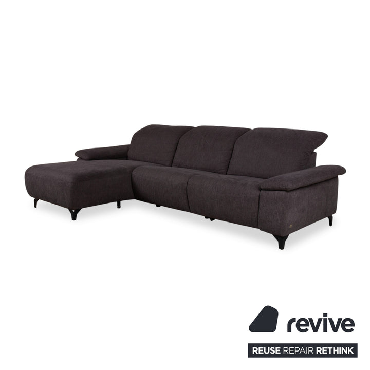 Musterring MR 370 Fabric Corner Sofa Grey Brown Taupe Sofa Couch manual function
