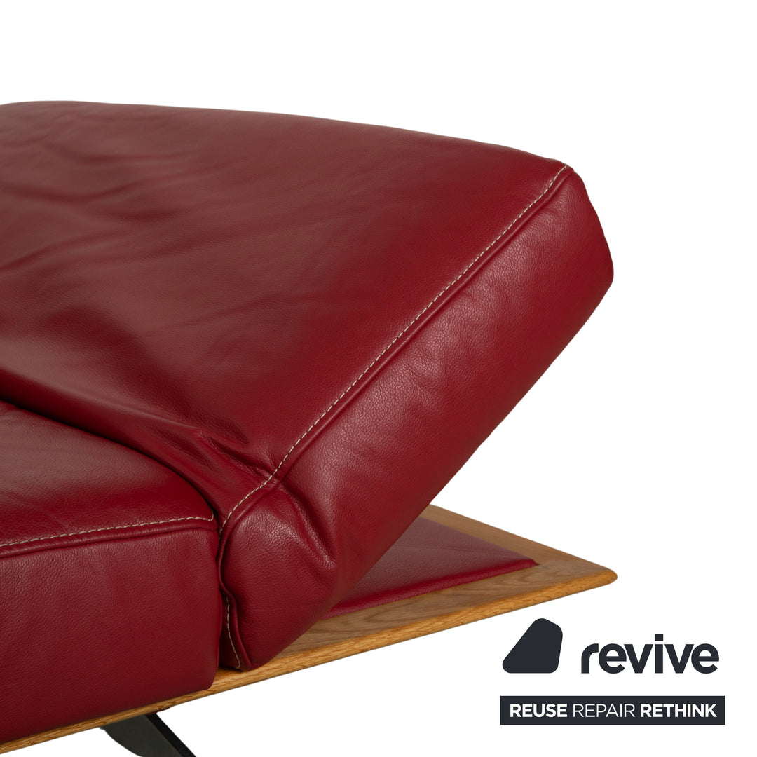 Musterring MR 495 Leder Zweisitzer Rot Sofa Couch manuelle Funktion
