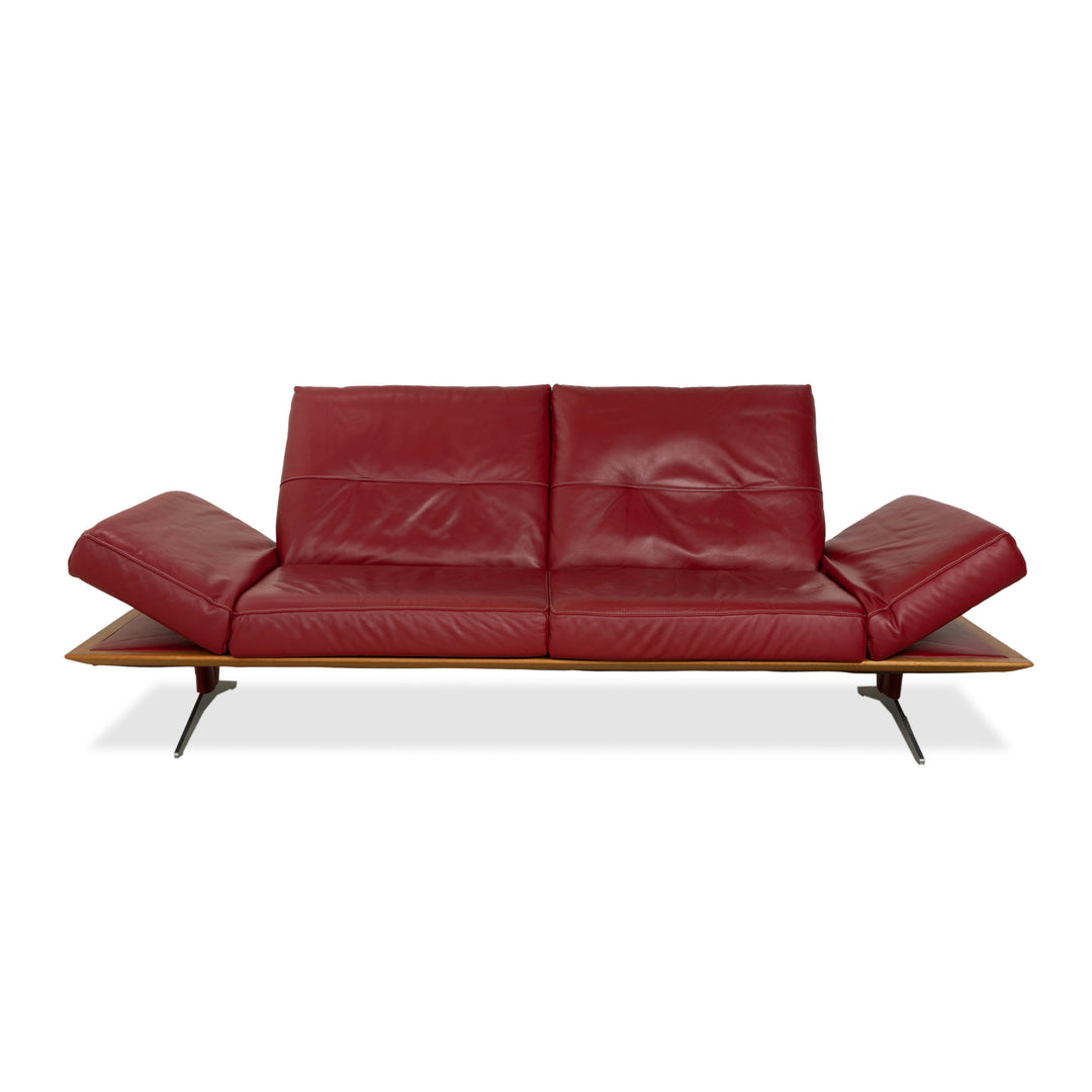 Musterring MR 495 Leder Zweisitzer Rot Sofa Couch manuelle Funktion