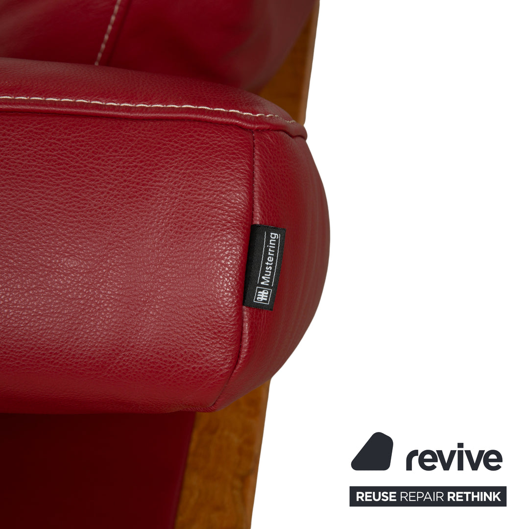Musterring MR 495 Leder Zweisitzer Rot Sofa Couch manuelle Funktion