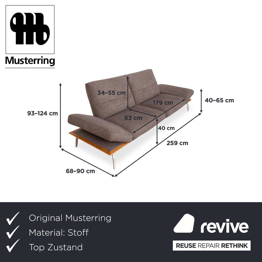 Musterring MR 495 Stoff Dreisitzer Grau Taupe Braun manuelle Funktion