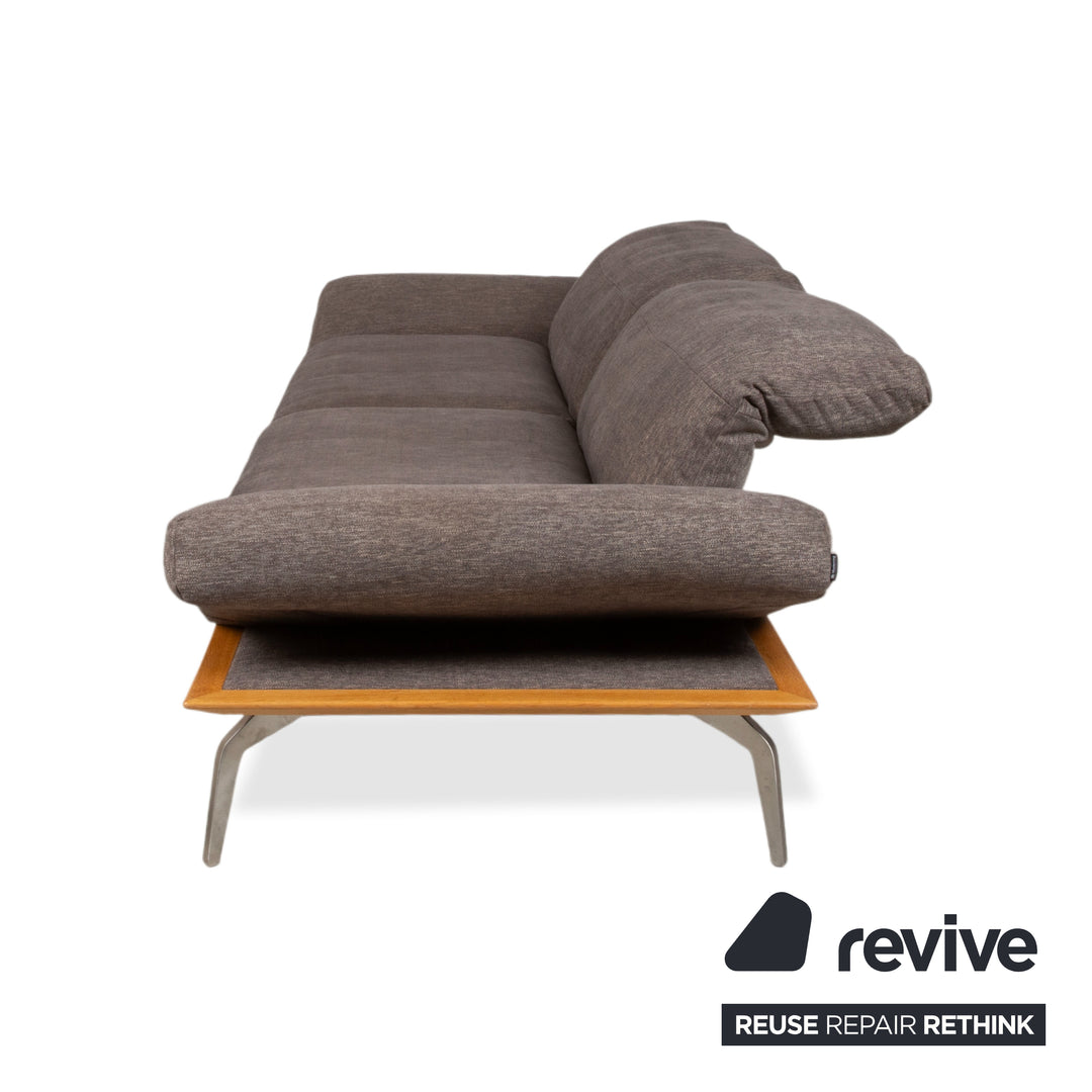 Musterring MR 495 Fabric Three-seater Grey Taupe Brown manual function