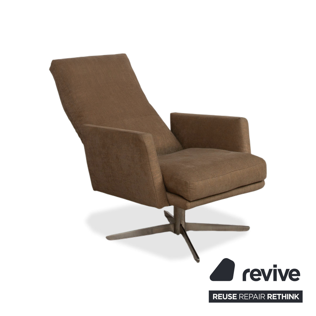 Musterring MR 495 Tissu fauteuil gris taupe avec repose-pieds fonction manuelle