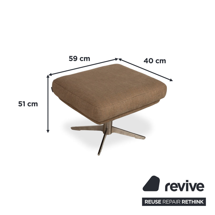 Musterring MR 495 Tissu fauteuil gris taupe avec repose-pieds fonction manuelle