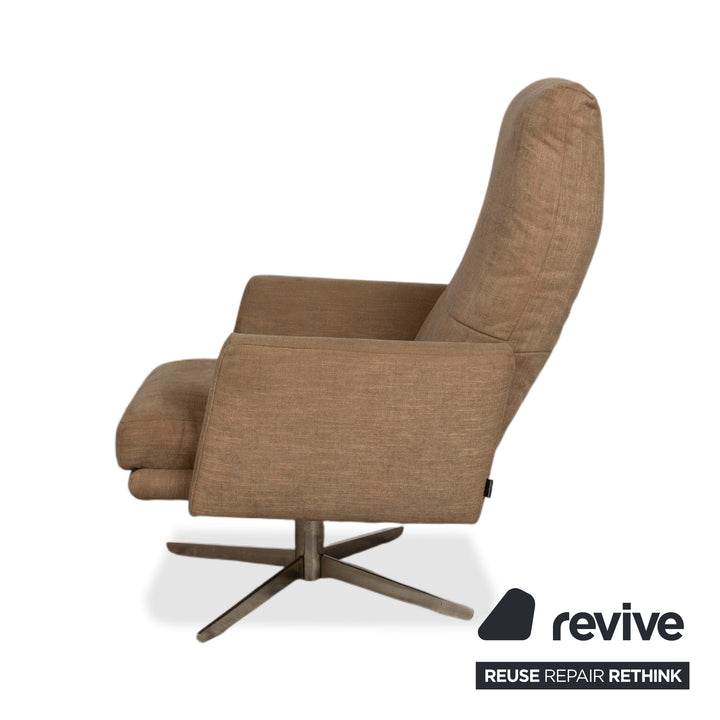Musterring MR 495 Tissu fauteuil gris taupe avec repose-pieds fonction manuelle