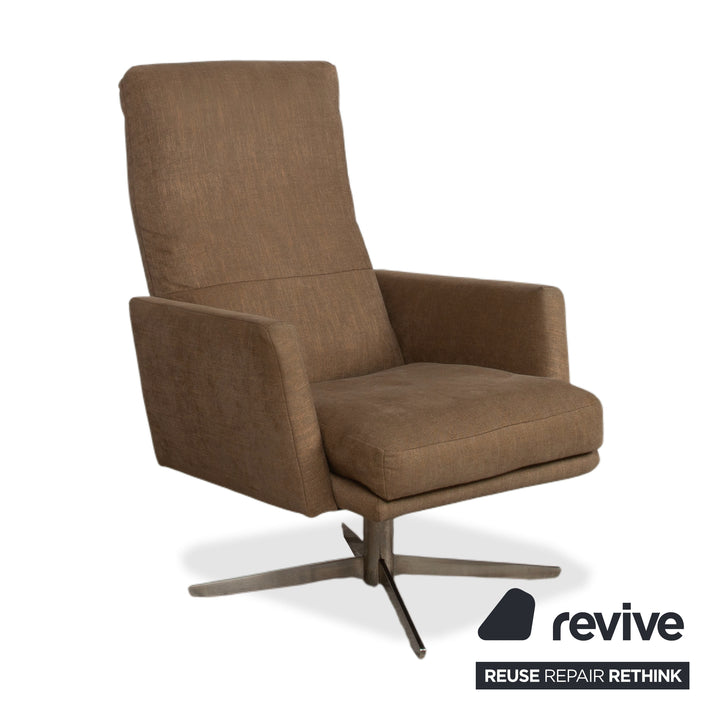 Musterring MR 495 Tissu fauteuil gris taupe avec repose-pieds fonction manuelle