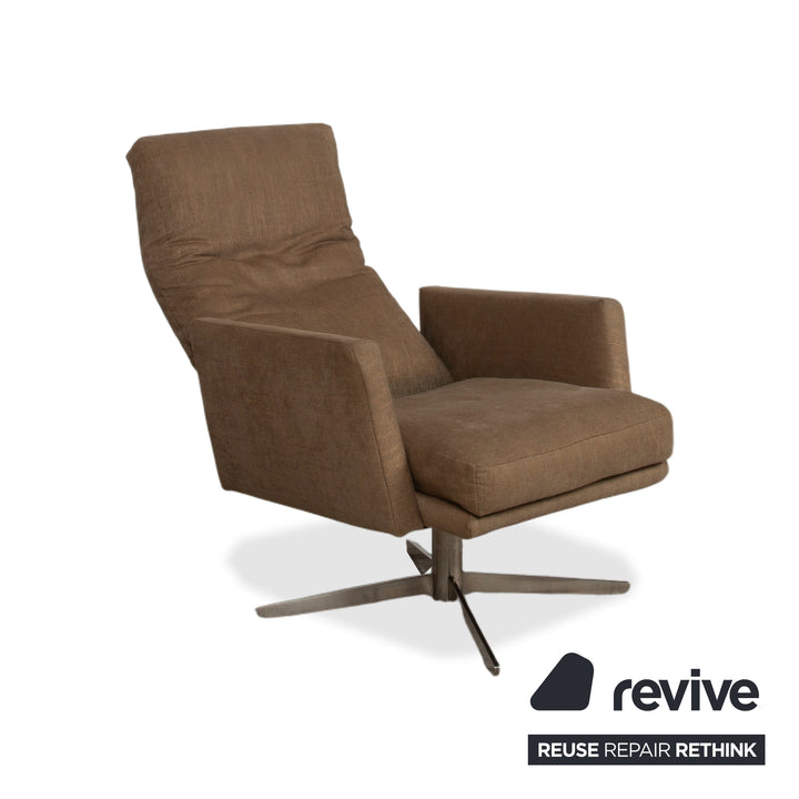 Musterring MR 495 Tissu fauteuil gris taupe avec repose-pieds fonction manuelle