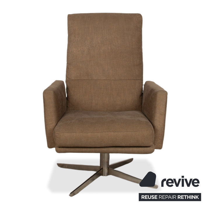 Musterring MR 495 Tissu fauteuil gris taupe avec repose-pieds fonction manuelle