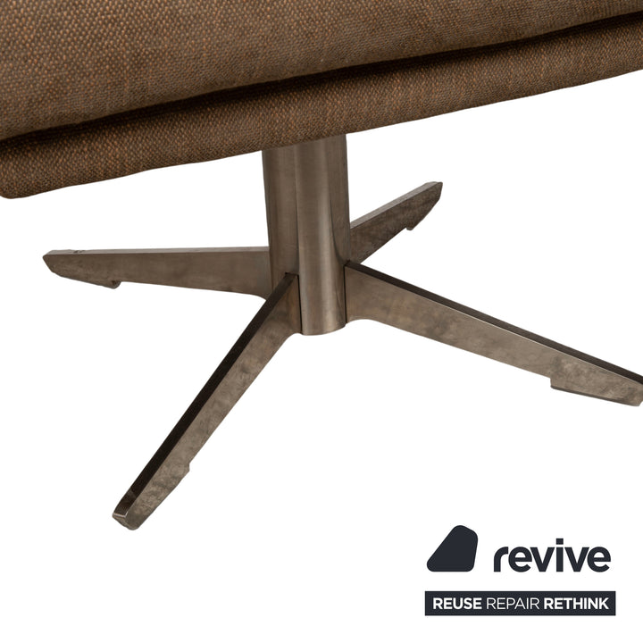 Musterring MR 495 Tissu fauteuil gris taupe avec repose-pieds fonction manuelle
