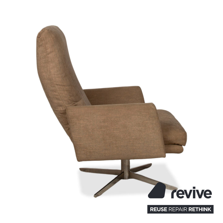 Musterring MR 495 Tissu fauteuil gris taupe avec repose-pieds fonction manuelle
