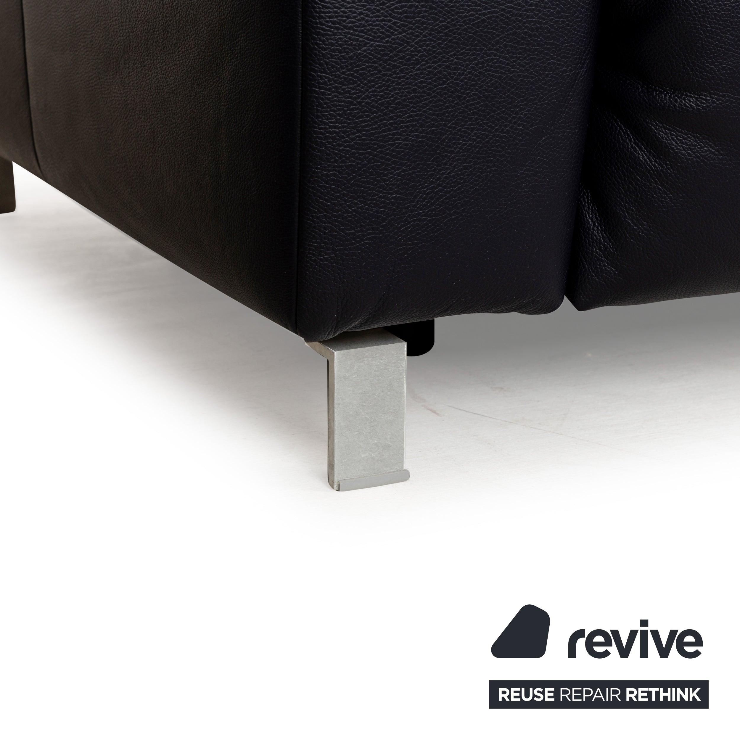 Musterring MR 6070 Leder Dreisitzer Dunkelblau Schwarz elektrische Funktion Sofa Couch