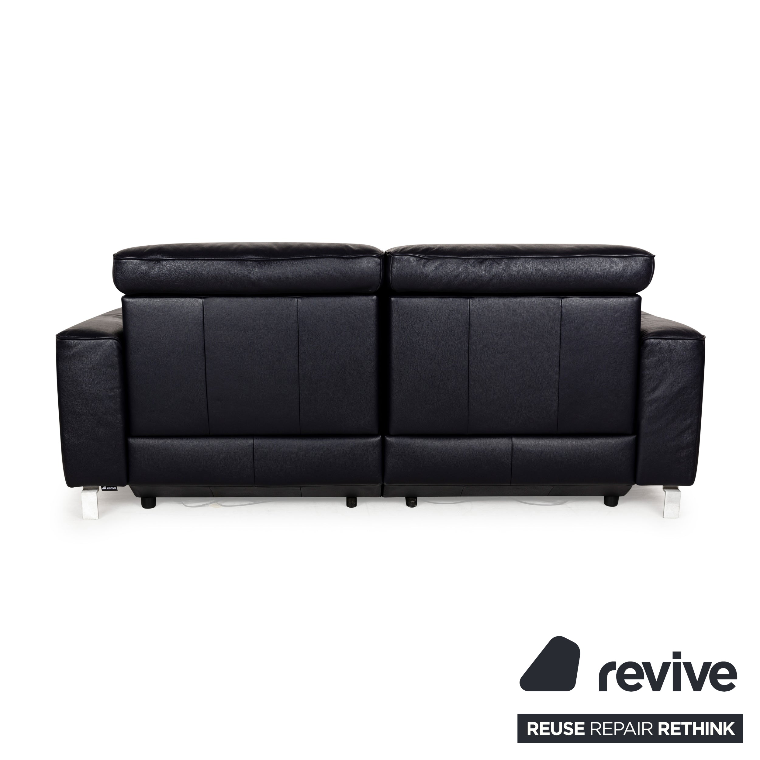 Musterring MR 6070 Leder Sofa Garnitur Dunkelblau elektrische Funktion Dreisitzer Zweisitzer Couch