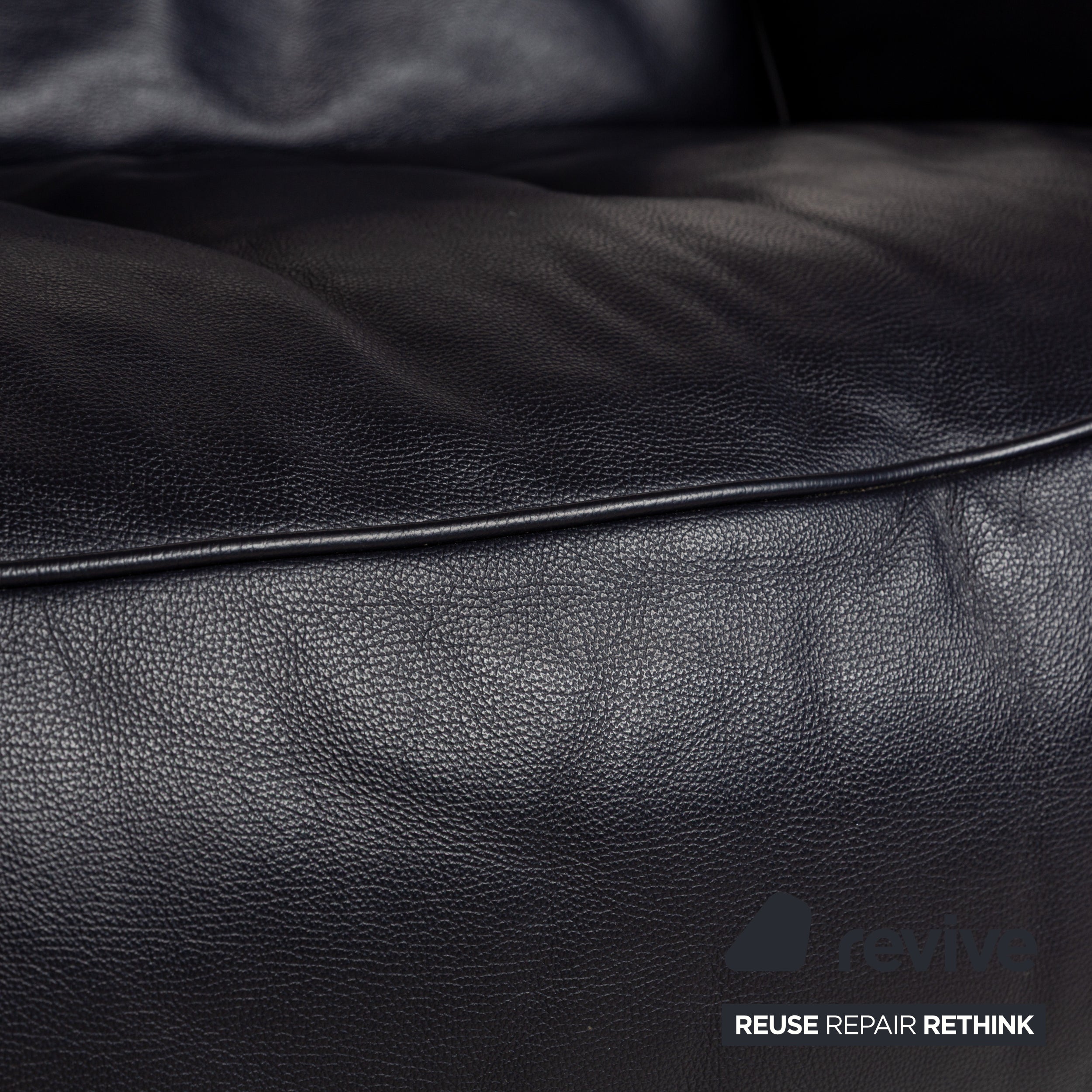Musterring MR 6070 Leder Sofa Garnitur Dunkelblau elektrische Funktion Dreisitzer Zweisitzer Couch