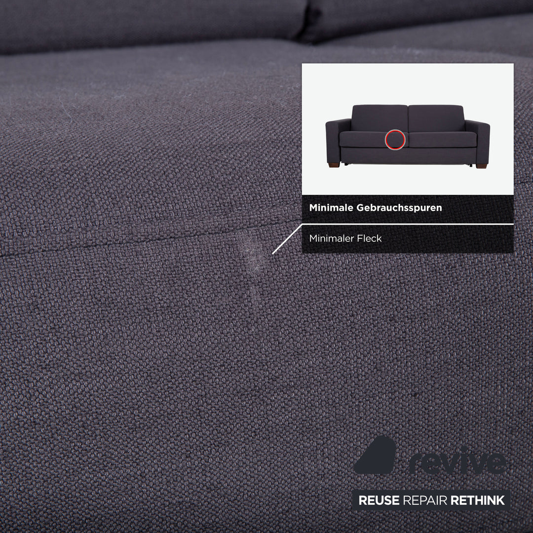 Musterring MR 837 Stoff Zweisitzer Anthrazit Grau Sofa Couch manuelle Schlaffunktion