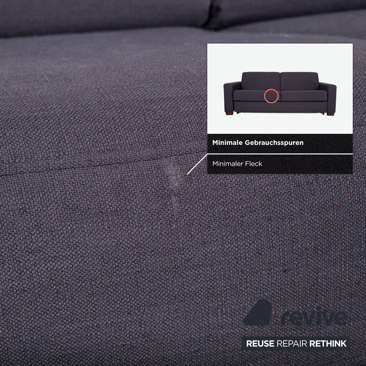 Musterring MR 837 Stoff Zweisitzer Anthrazit Grau Sofa Couch manuelle Schlaffunktion