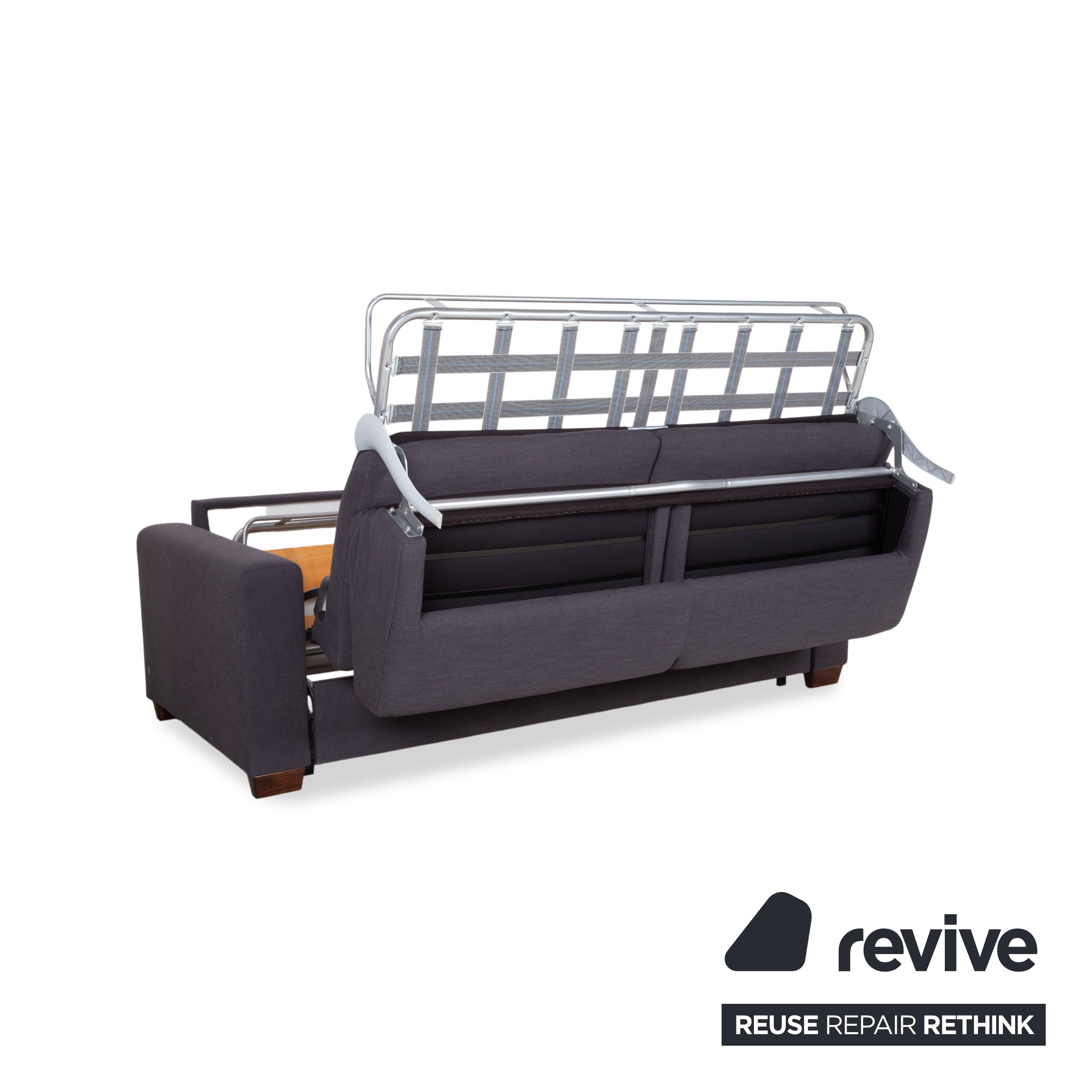 Musterring MR 837 Stoff Zweisitzer Anthrazit Grau Sofa Couch manuelle Schlaffunktion
