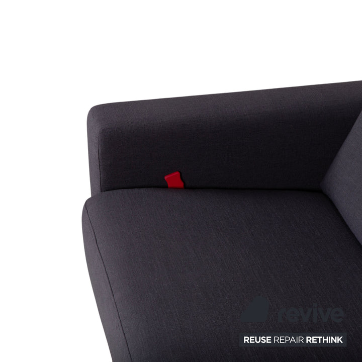 Musterring MR 837 Fabric Two-Seater Anthracite Grey Sofa Couch Manual Sleeping Function