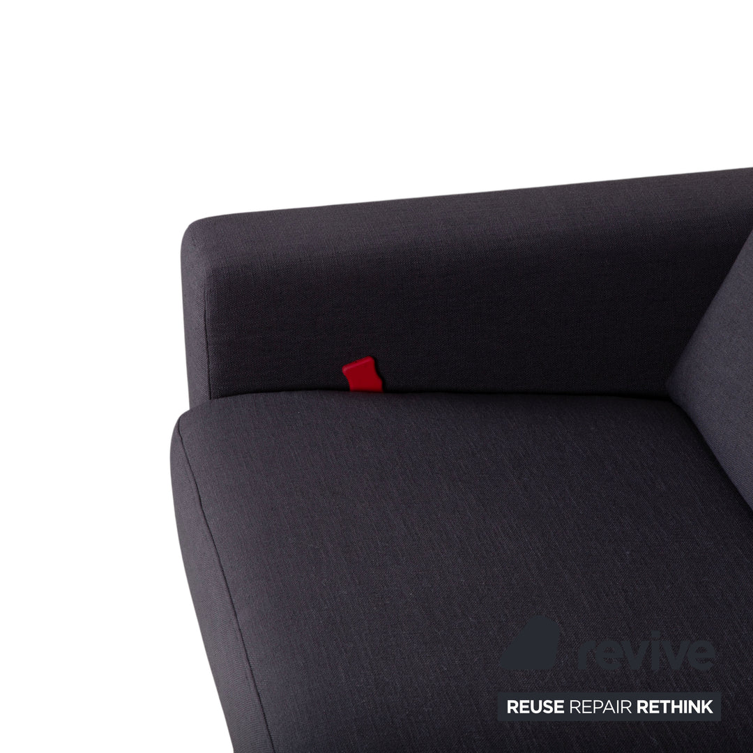 Musterring MR 837 Stoff Zweisitzer Anthrazit Grau Sofa Couch manuelle Schlaffunktion